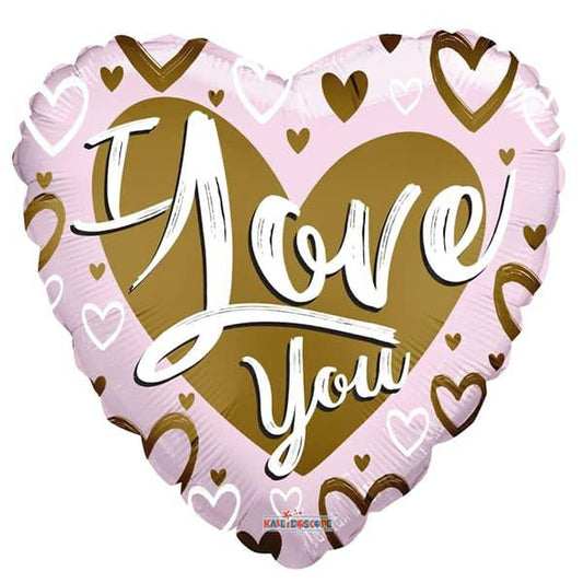 Blush & Gold I Love You Balloon