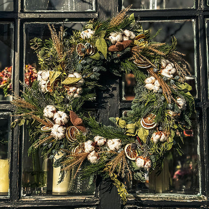 Cotton and Lime Christmas Wreath - Special Offer